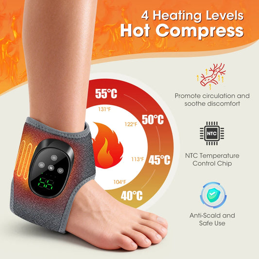 After Sports Recovery Heated Ankle Massager With Vibration And Heat Relief