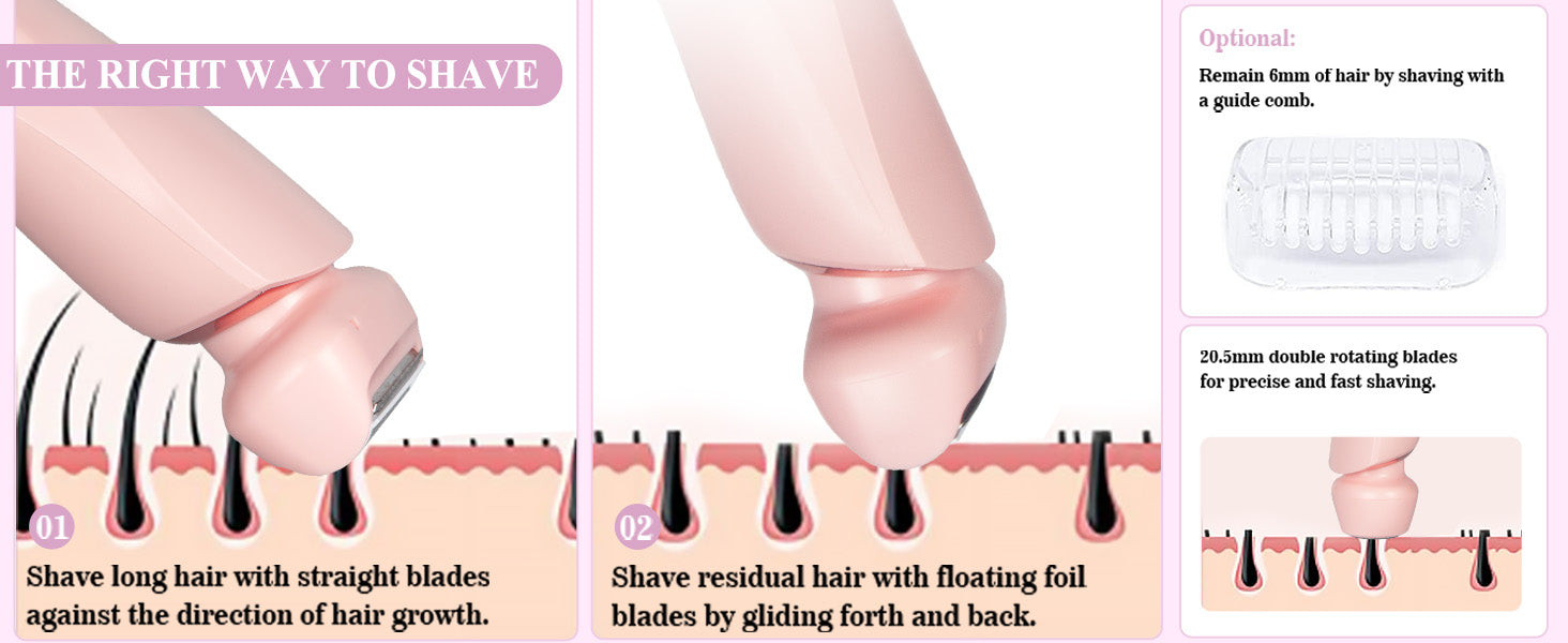 Bathroom Electric Shaver for Women Painless Lady Razor Smooth Shaving - 10