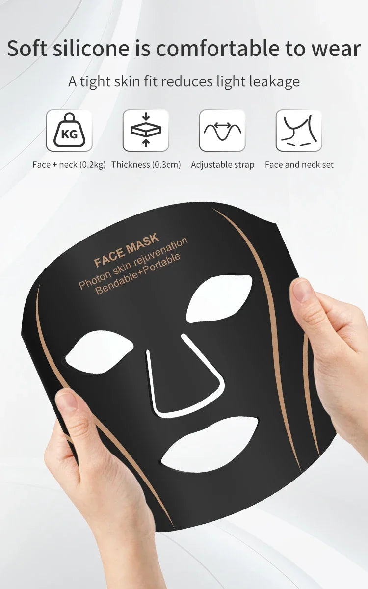 Home Spa Wireless Silicone LED Face Mask for Rejuvenation