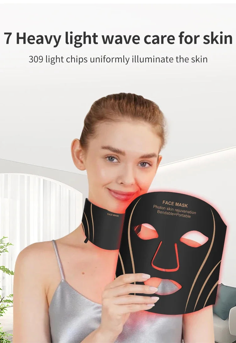 Home Spa Wireless Silicone LED Face Mask for Rejuvenation