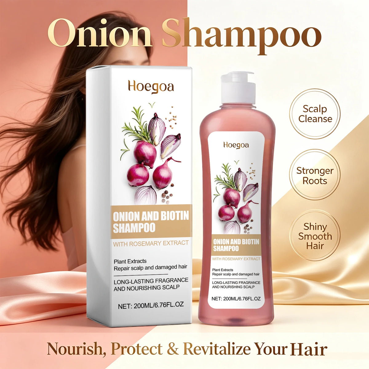 Scalp Care Onion and Biotin Shampoo for Damaged Hair Repair