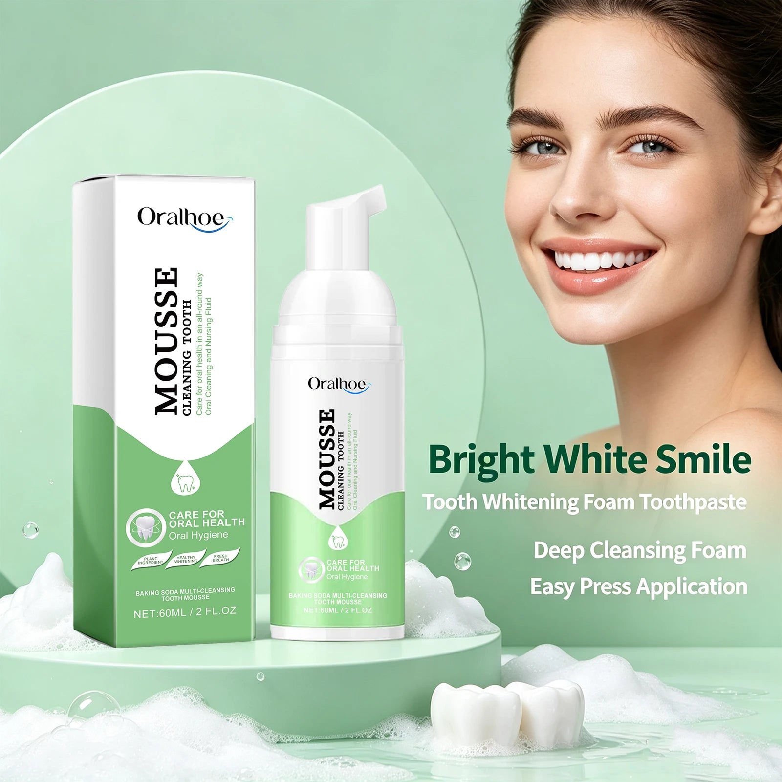 Daily Routine Whitening Foaming Toothpaste for Stain Removal and Fresh Breath - 1