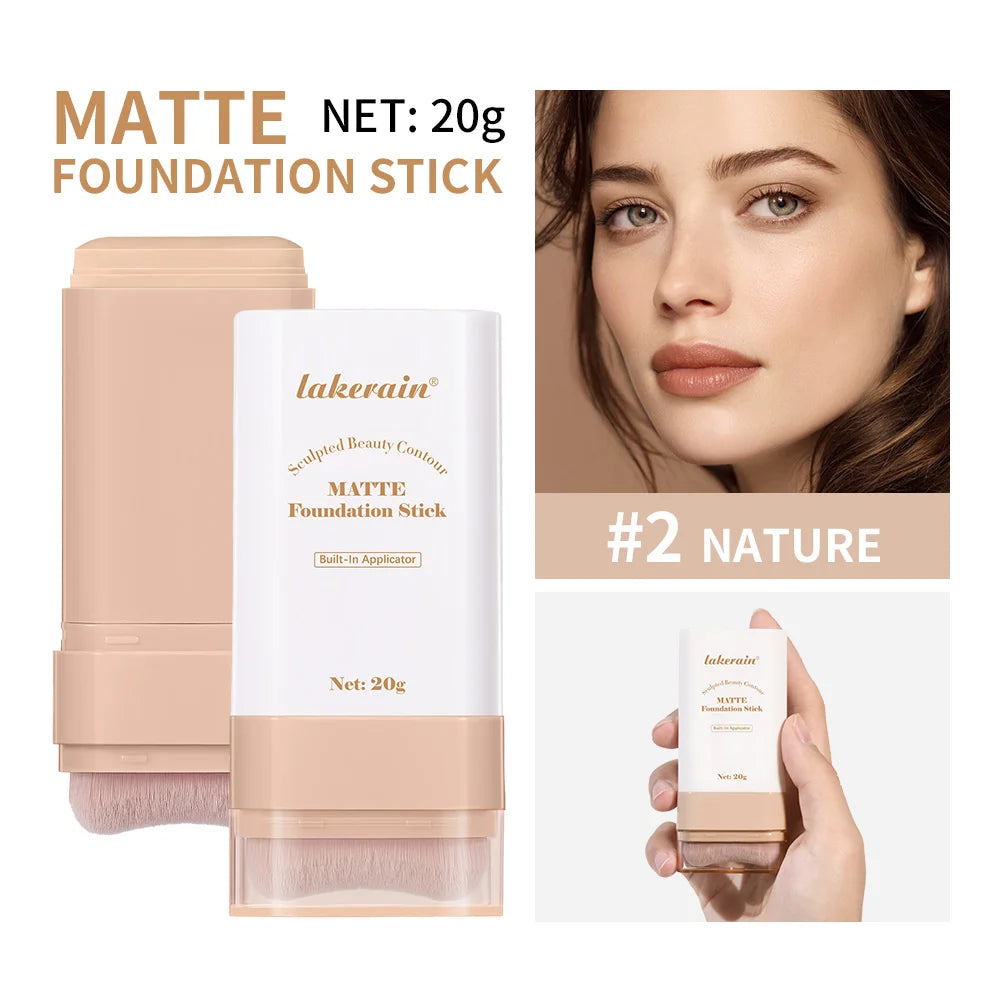 Travel makeup routine Matte Foundation Stick for smooth coverage