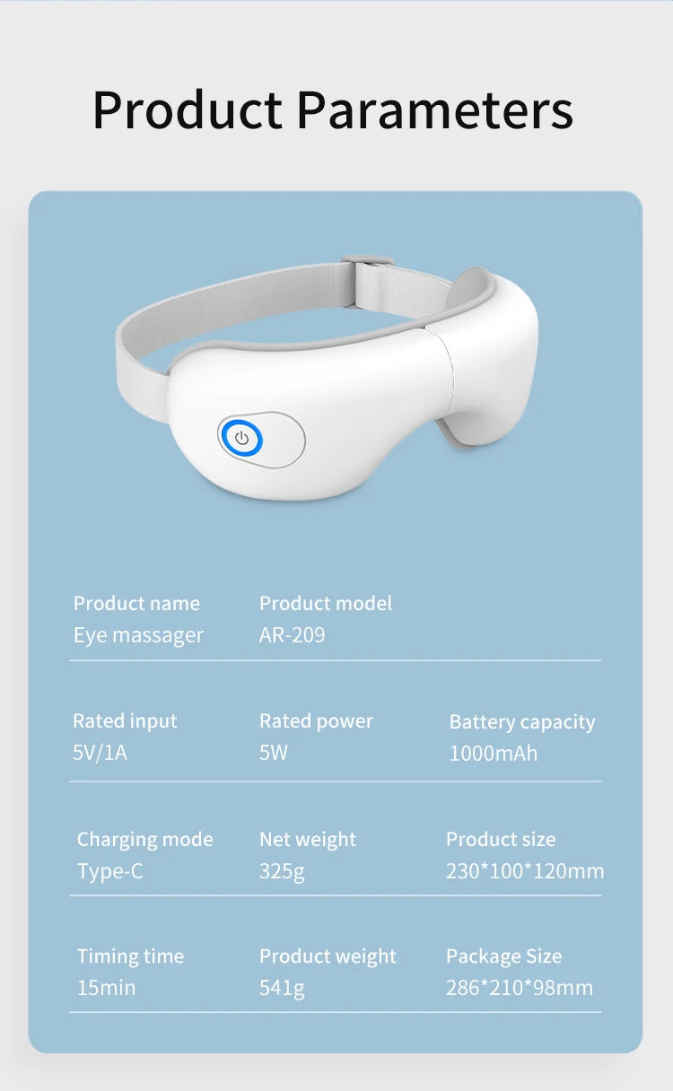 Dry Eyes Relief Rechargeable Eye Massager with Air Pressure and Heat - 19