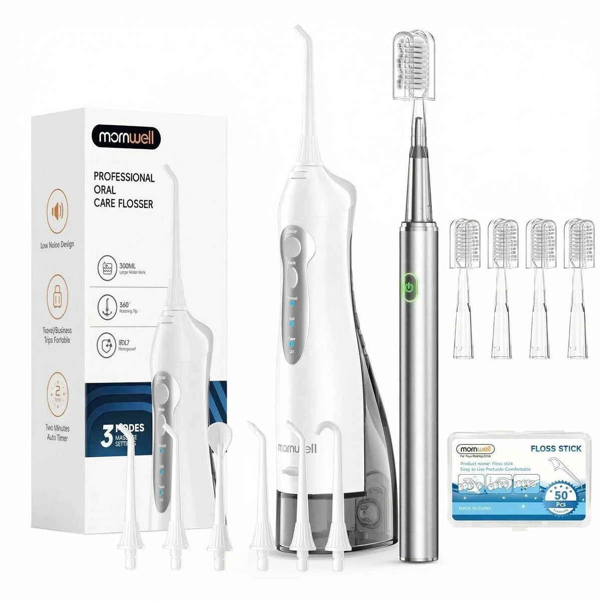 Home Travel Use Portable Water Flosser and Electric Toothbrush Combo Set