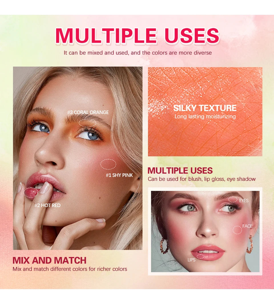 Daily Makeup Routine Eraser Blush Stick for Natural Finish Glow
