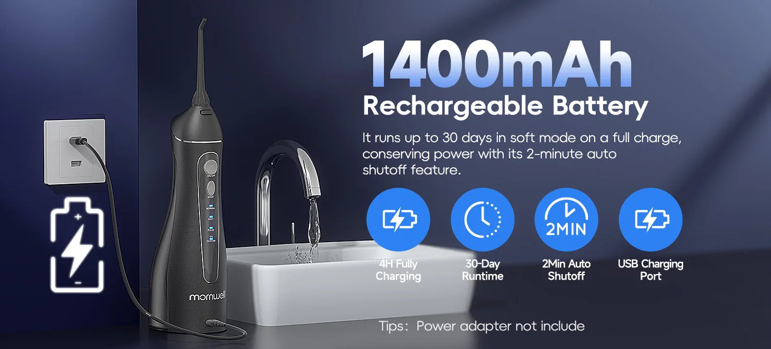 Daily Routine Cordless Water Flosser for Teeth Deep Cleaning and Gum Care - 10