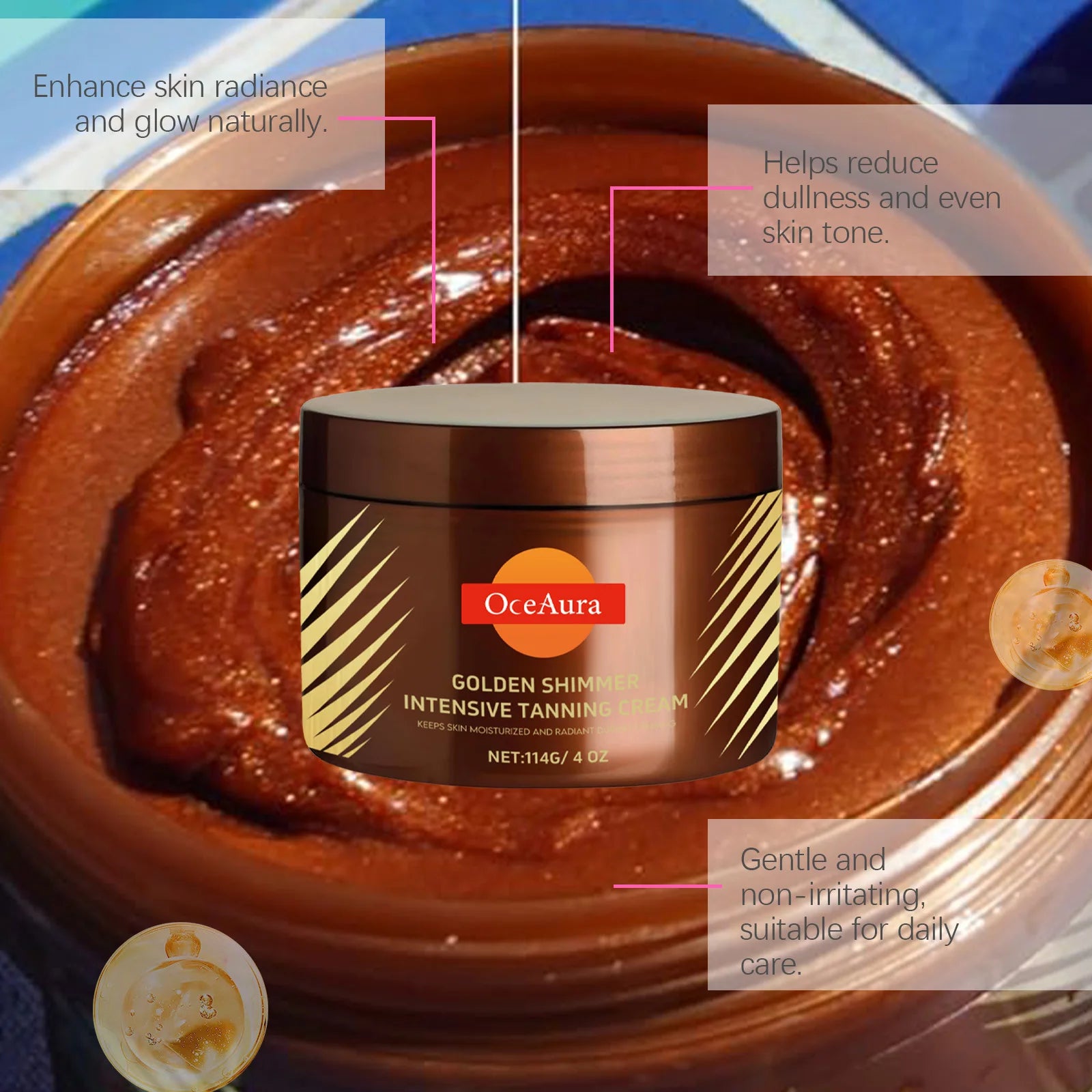 Beach Tan Shine Brown Tanning Accelerator Cream for Natural Glow - 16
