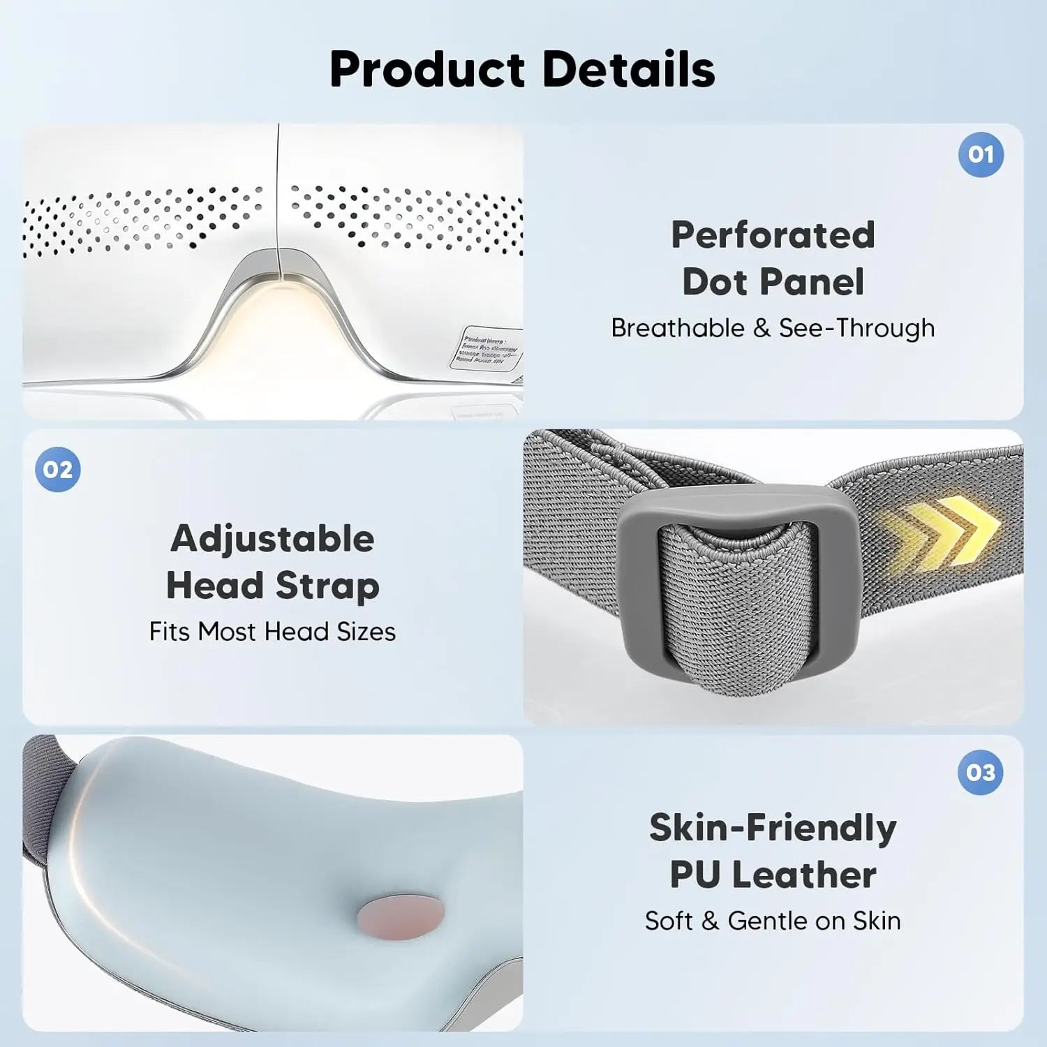 Travel Eye Massager Airbag Eye Mask for Stress Relief - 5