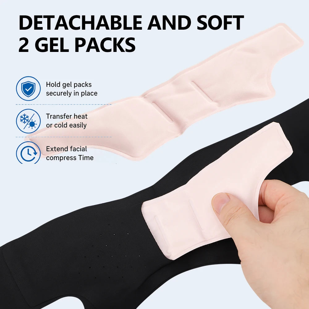 Home Skincare Face Wrap Band Hot and Cold Compress for Chin and Jaw - 14