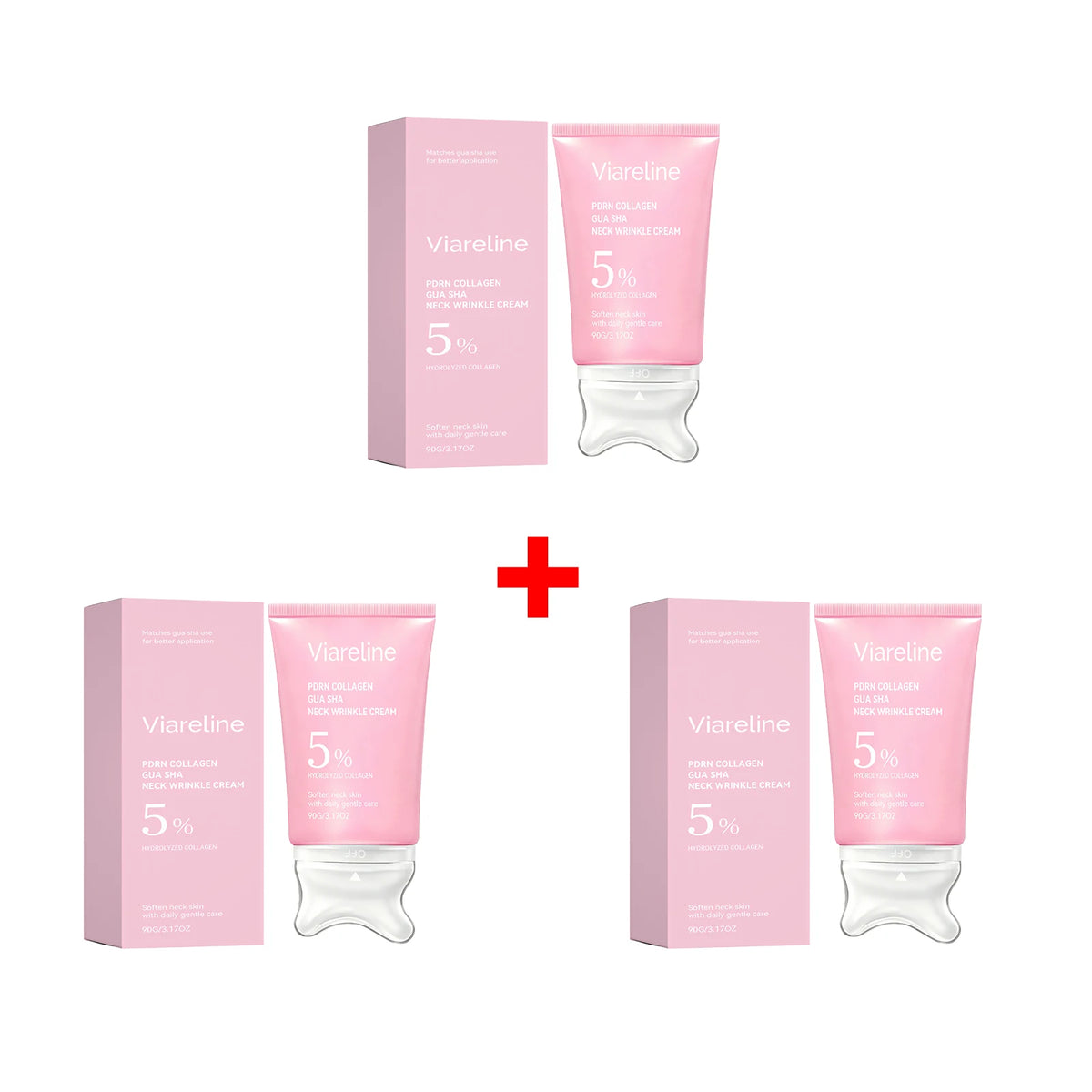 Neck Firming Collagen Neck Cream with Gua Sha Massager for Smooth Skin