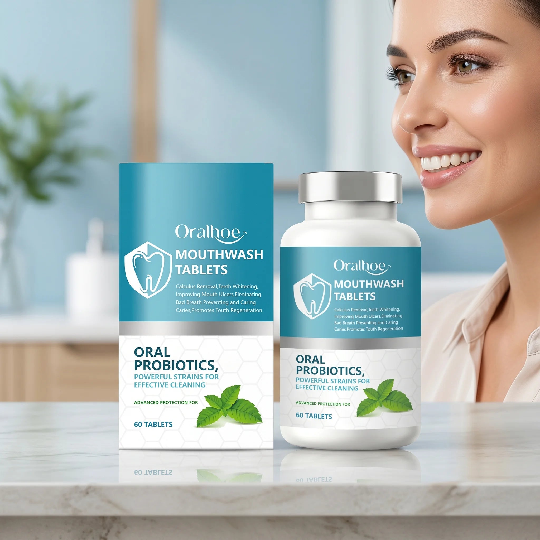 Daily Dental Care Mouthwash Tablets for Fresh Breath and Bright Smile - 1