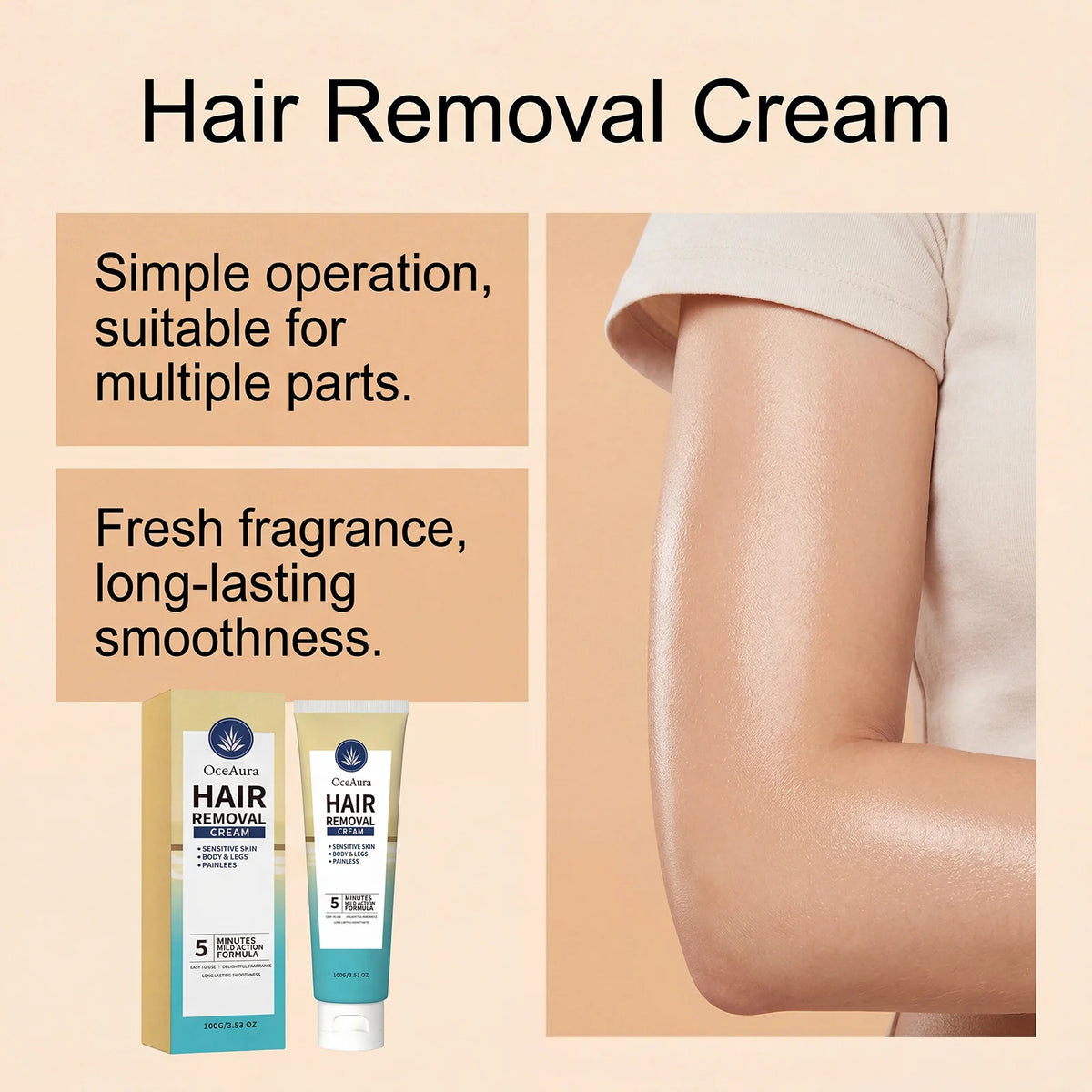 Smooth Skin Hair Removal Cream Painless Formula