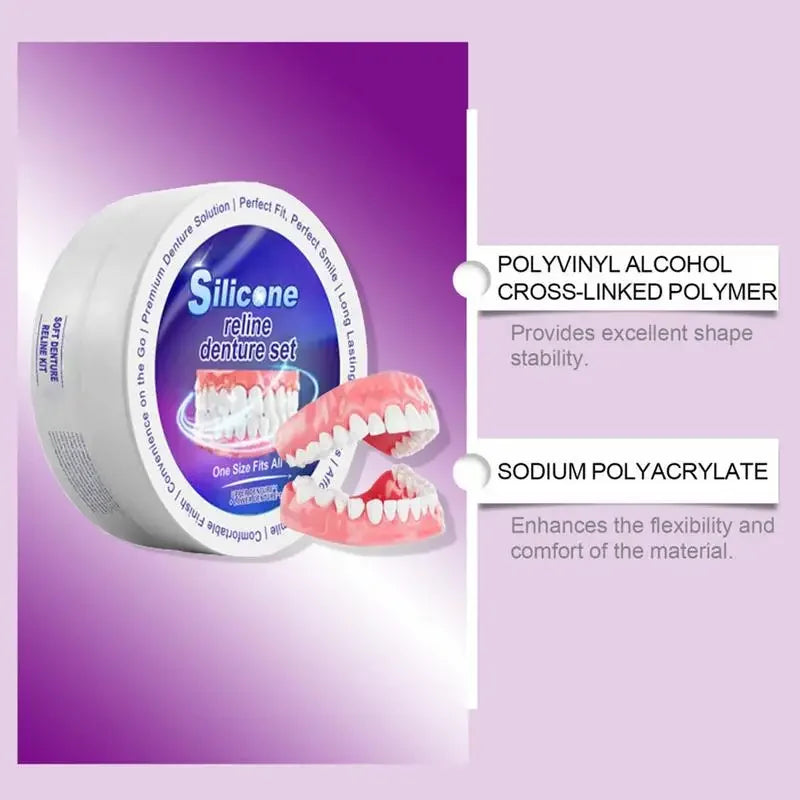 Daily Use Denture Reliner Kit for Comfort and Temporary Teeth Fit - 4