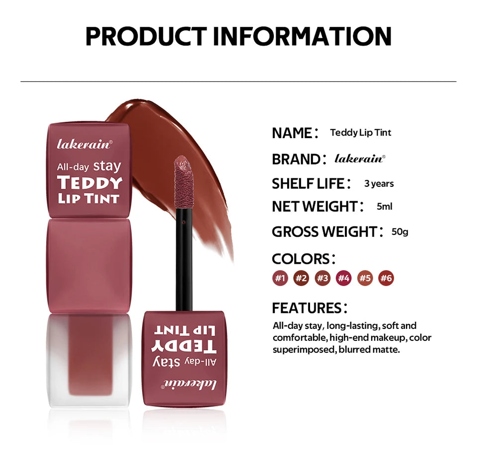 Daily Makeup Teddy Lip Tint With Long Lasting Waterproof Matte Finish
