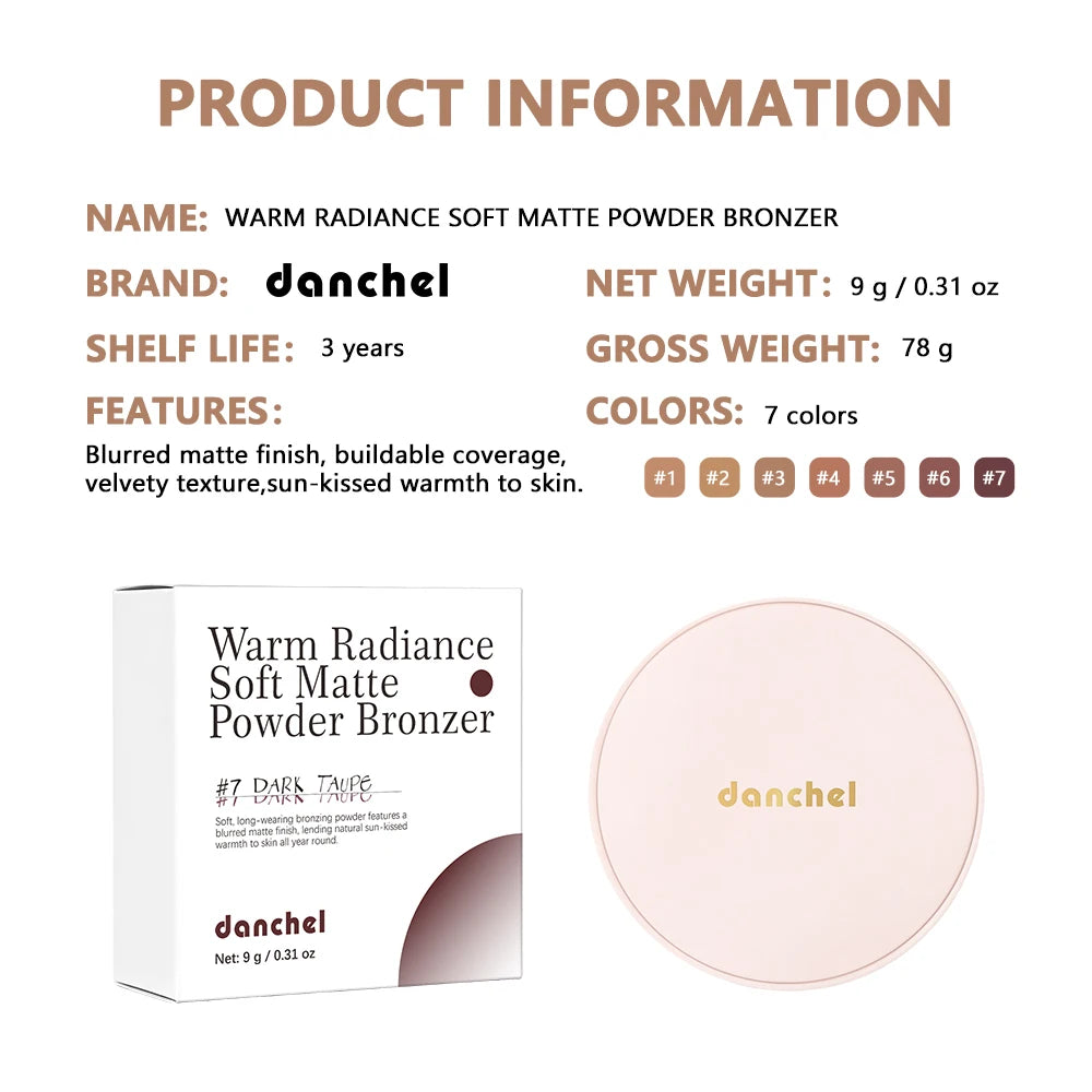 Daily Makeup Pressed Bronzer Powder with Natural Matte Long Lasting Finish - 13