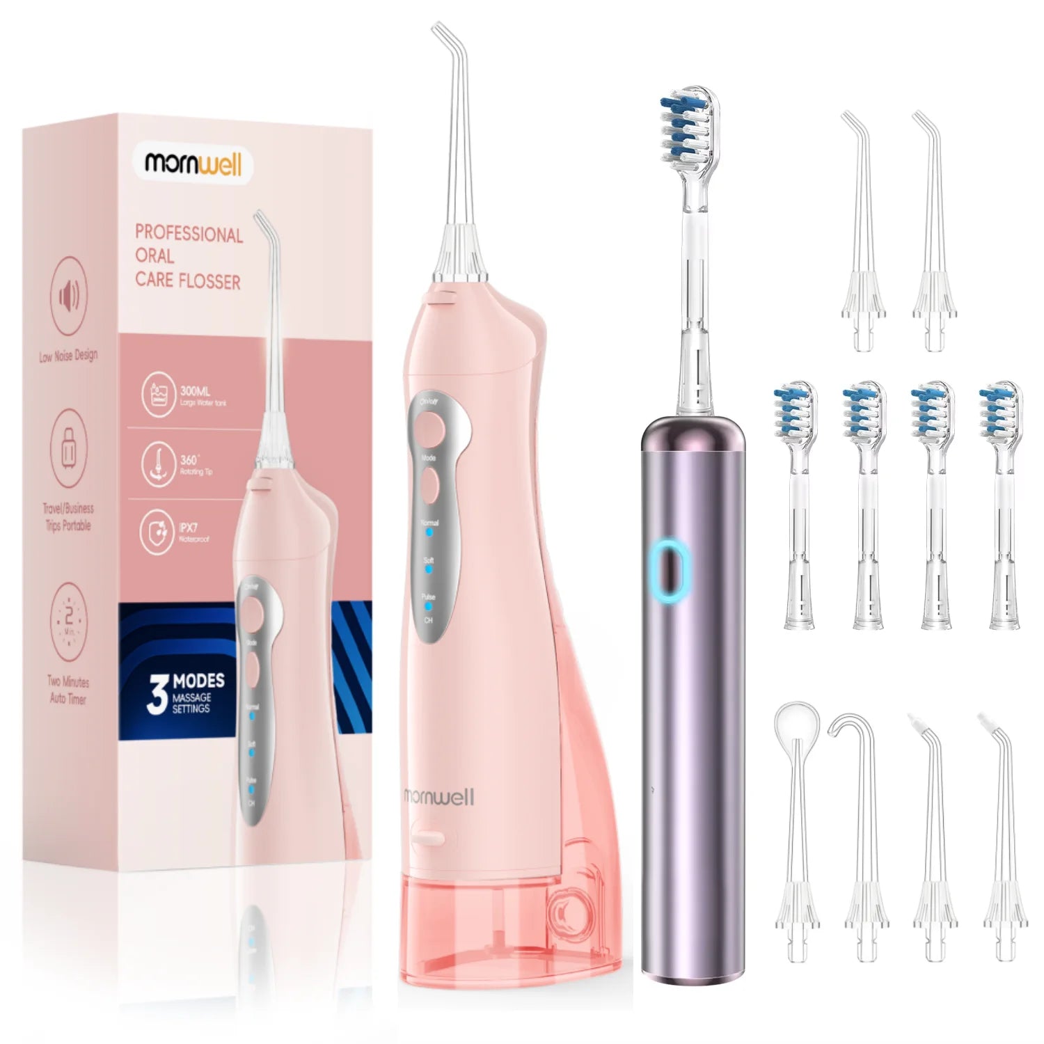 Bathroom Oral Care Portable Water Flosser and Electric Toothbrush Combo - 25