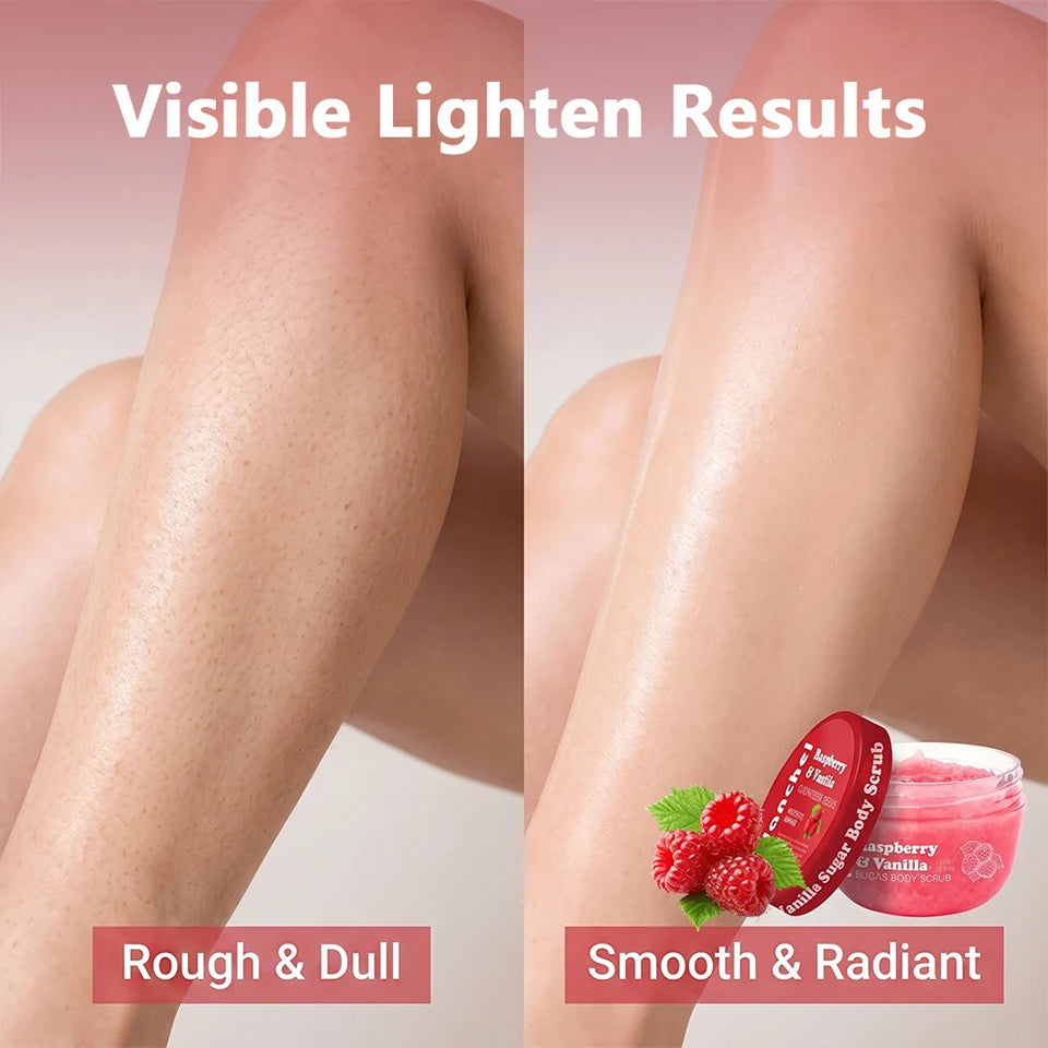 Shower Routine Raspberry Vanilla Sugar Body Scrub for Smooth Skin Care
