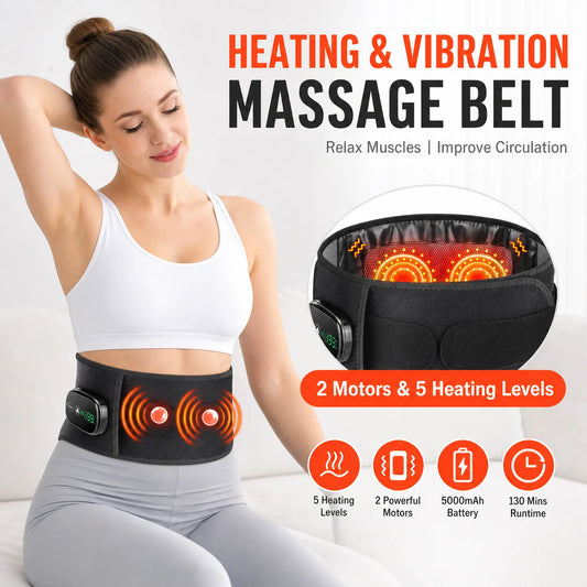 Home Relaxation Back Massager Belt with Heat and Vibration