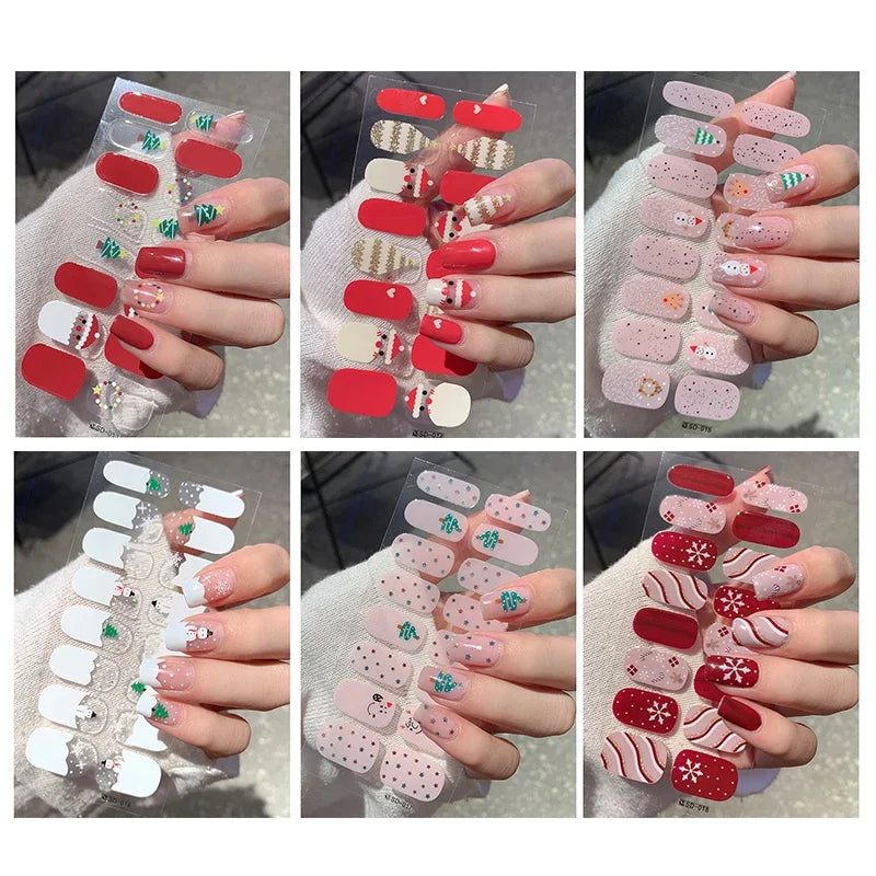Winter nail art Christmas sticker gel wrap for festive holiday looks - 6