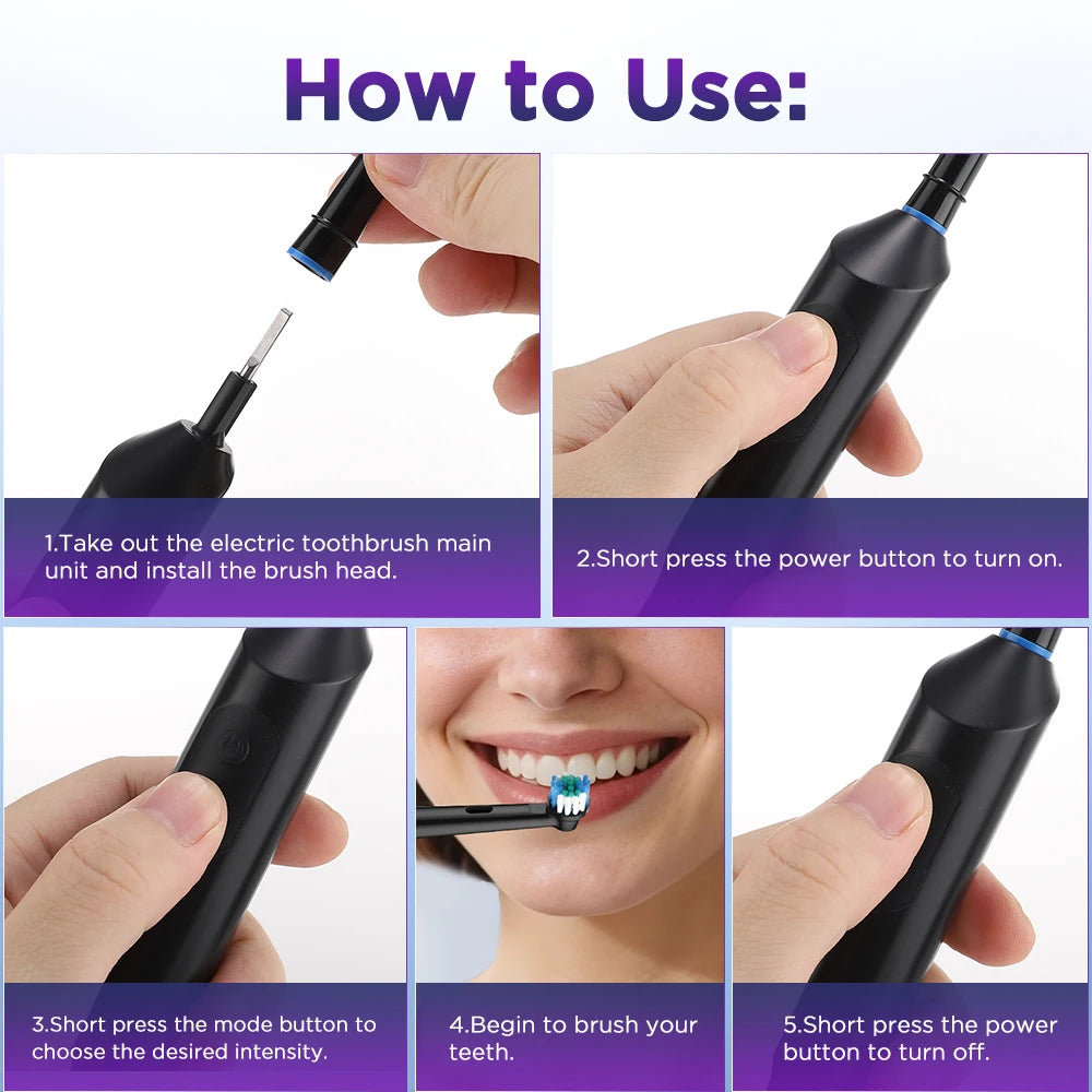 Home Cleaning Rotating Electric Toothbrush for a Brighter Smile - 14