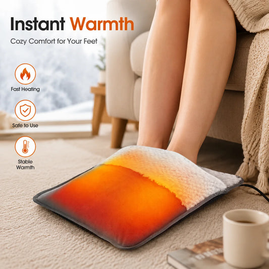 Under Desk Electric Foot Warmer Mat for Cozy Winter Evenings