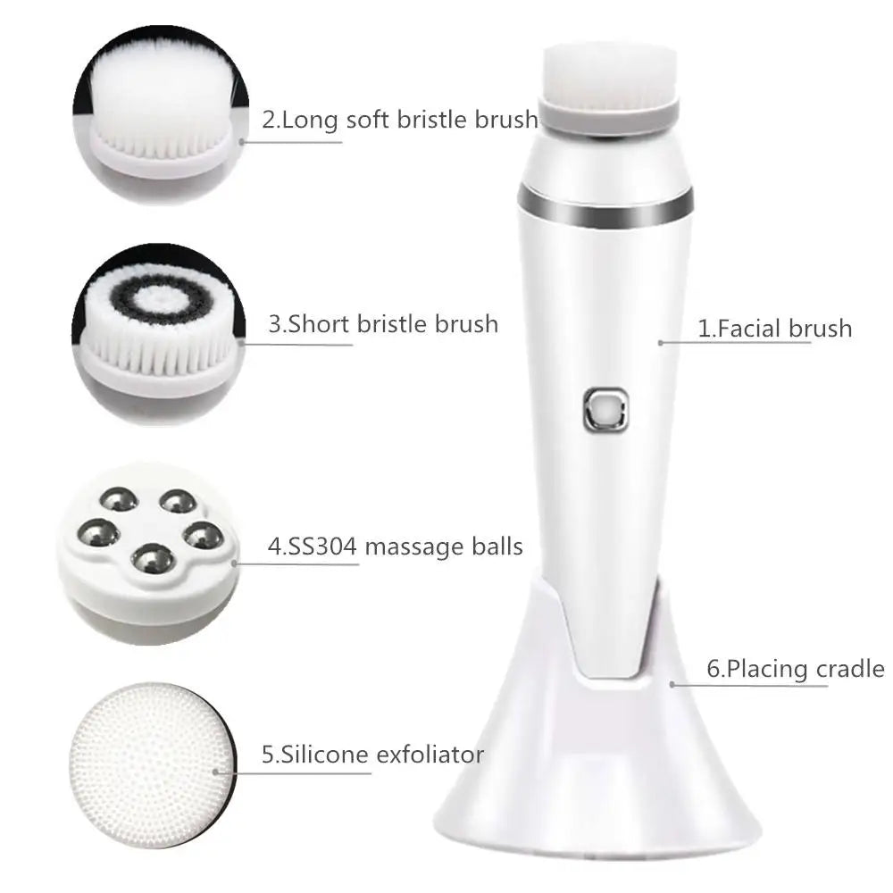 Daily Skincare Rotating Facial Cleansing Brush for Deep Pore Exfoliation - 5