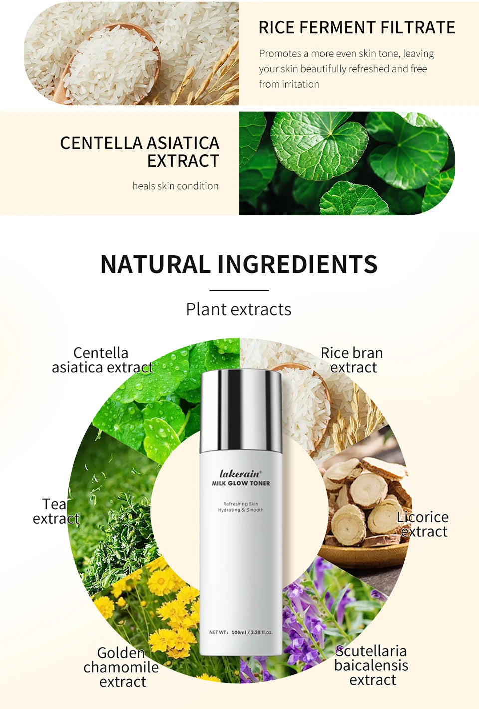Daily Skin Care Milk Glow Toner for Dry And Tired Skin Hydration