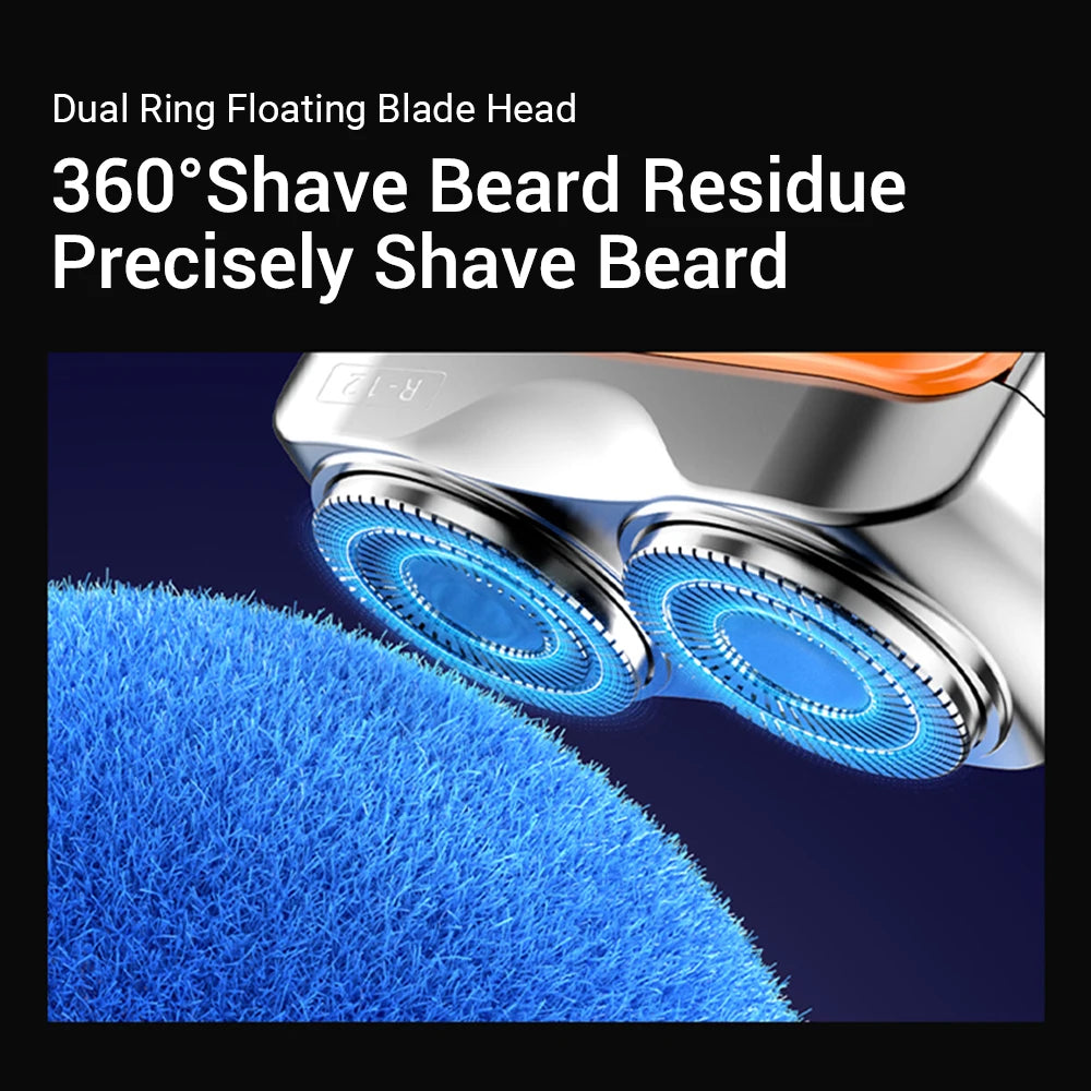 Travel Electric Shaver Dual Head LED Display Cordless Portable Razor - 11