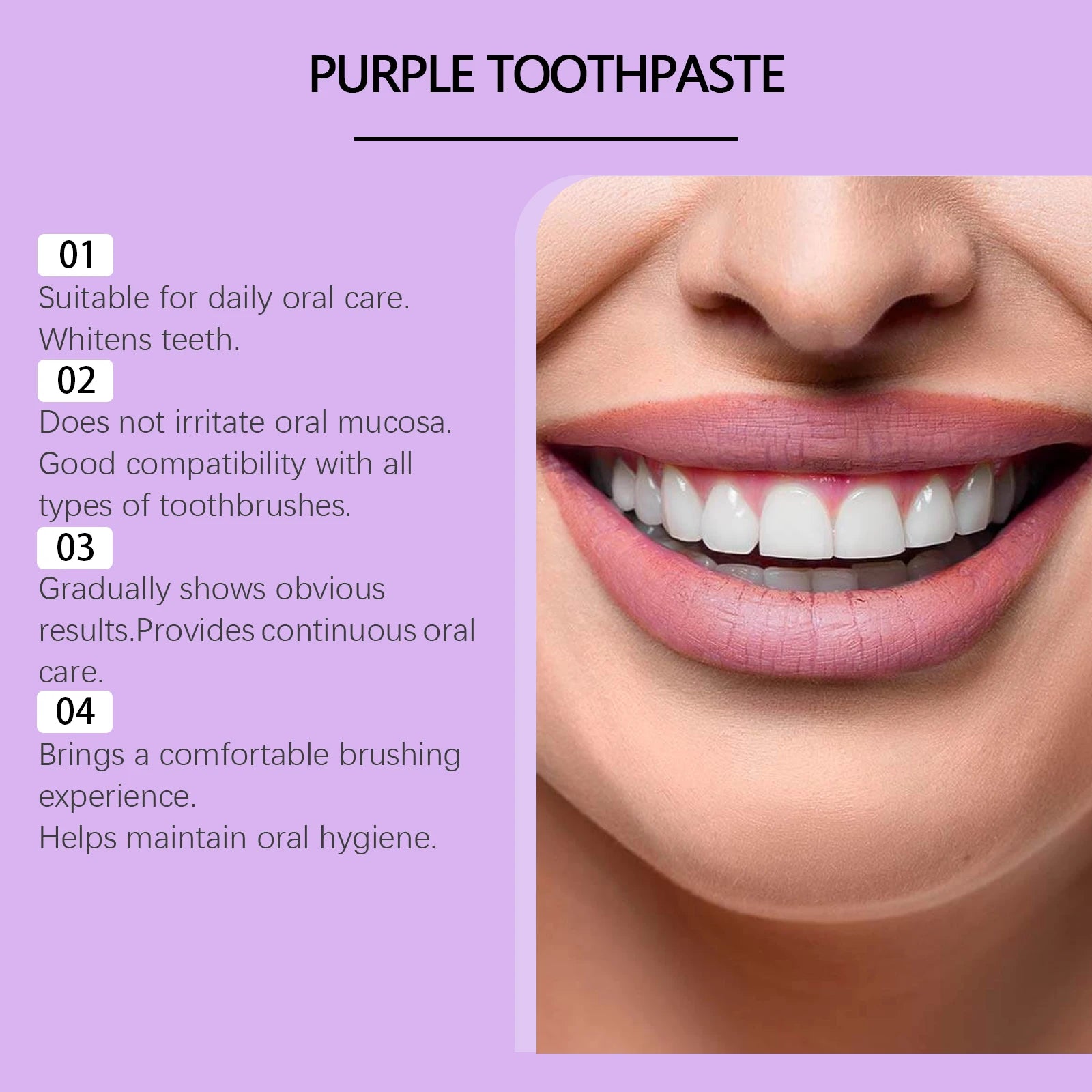 Daily Routine Purple Whitening Toothpaste for Fresh Breath and Clean Teeth - 10