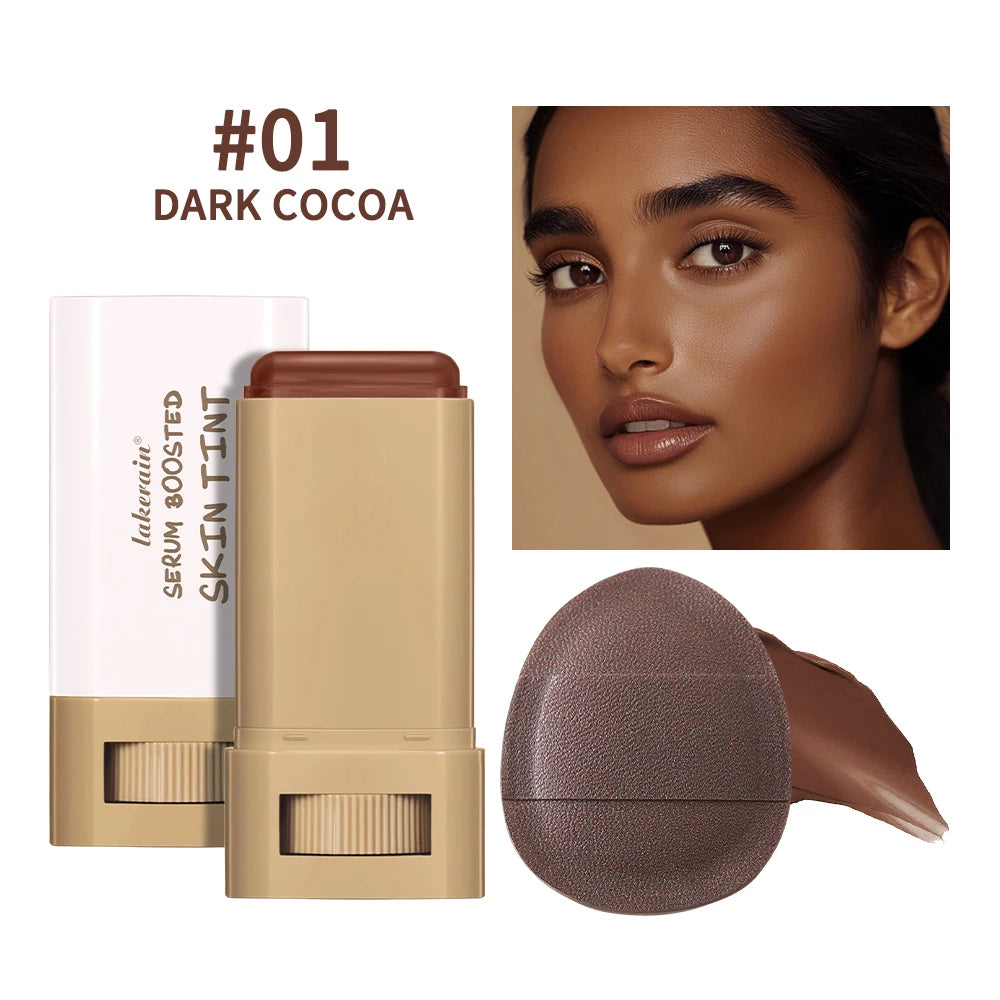 Daily Makeup Skin Tint Stick Serum with Puff for Natural Coverage