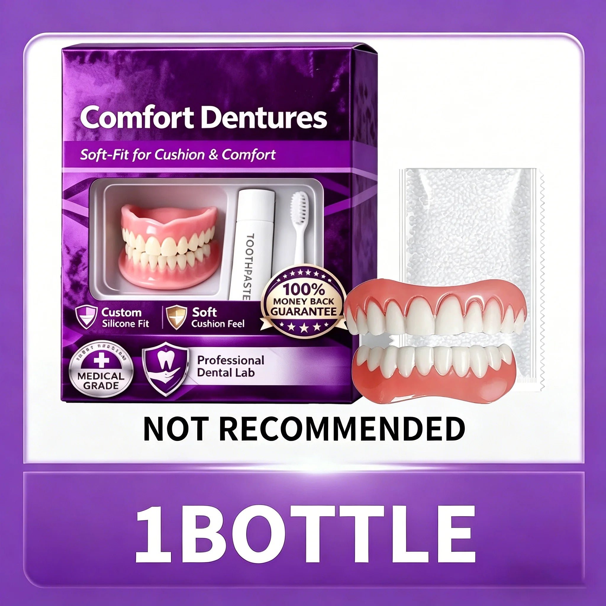 Daily Smile False Teeth Cosmetic Dentures for Natural Looking Comfort - 15