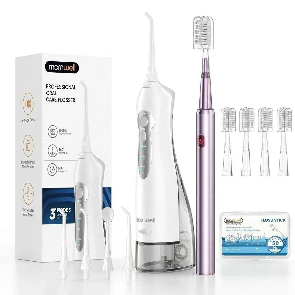 Home Travel Use Portable Water Flosser and Electric Toothbrush Combo Set - 22