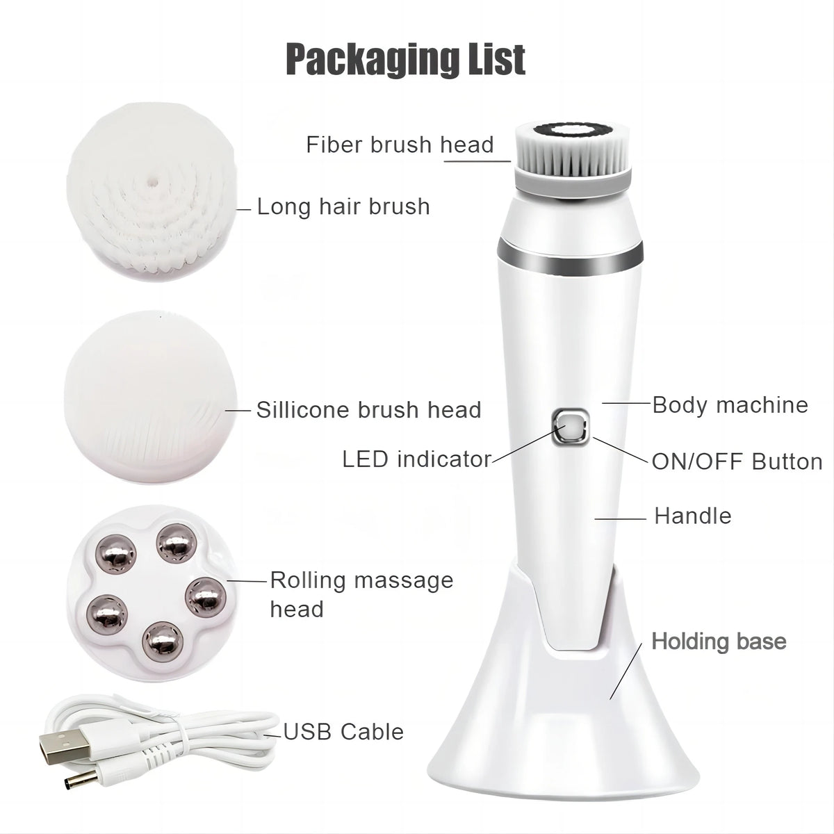 Daily Skincare Rotating Facial Cleansing Brush for Deep Pore Exfoliation