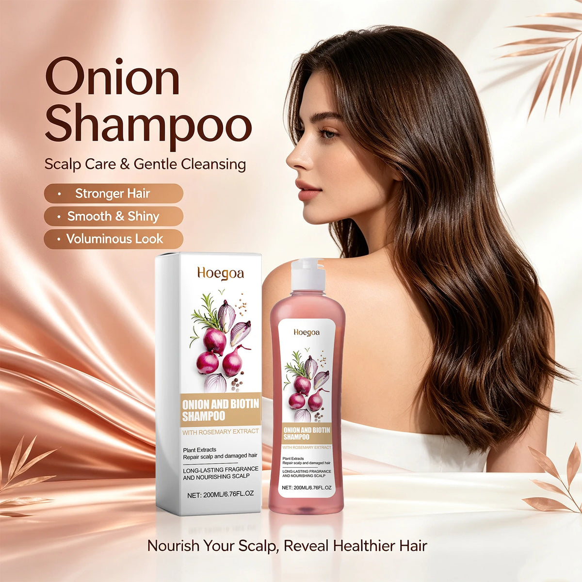 Scalp Care Onion and Biotin Shampoo for Damaged Hair Repair