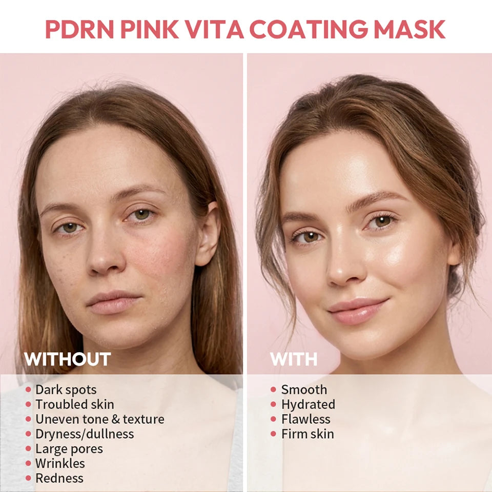 Daily Skincare Korean Salmon DNA PDRN Pink Vitamin Sheet Mask Hydration - 11