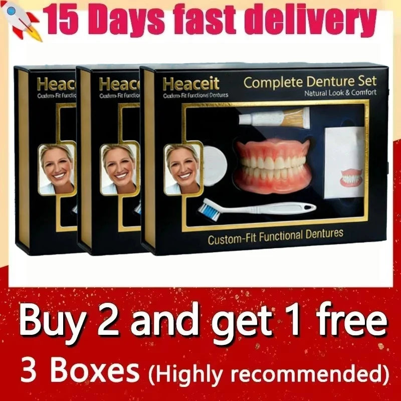 Daily Smile Beauty Silicone Fake Teeth Set Upper And Lower Comfort Fit