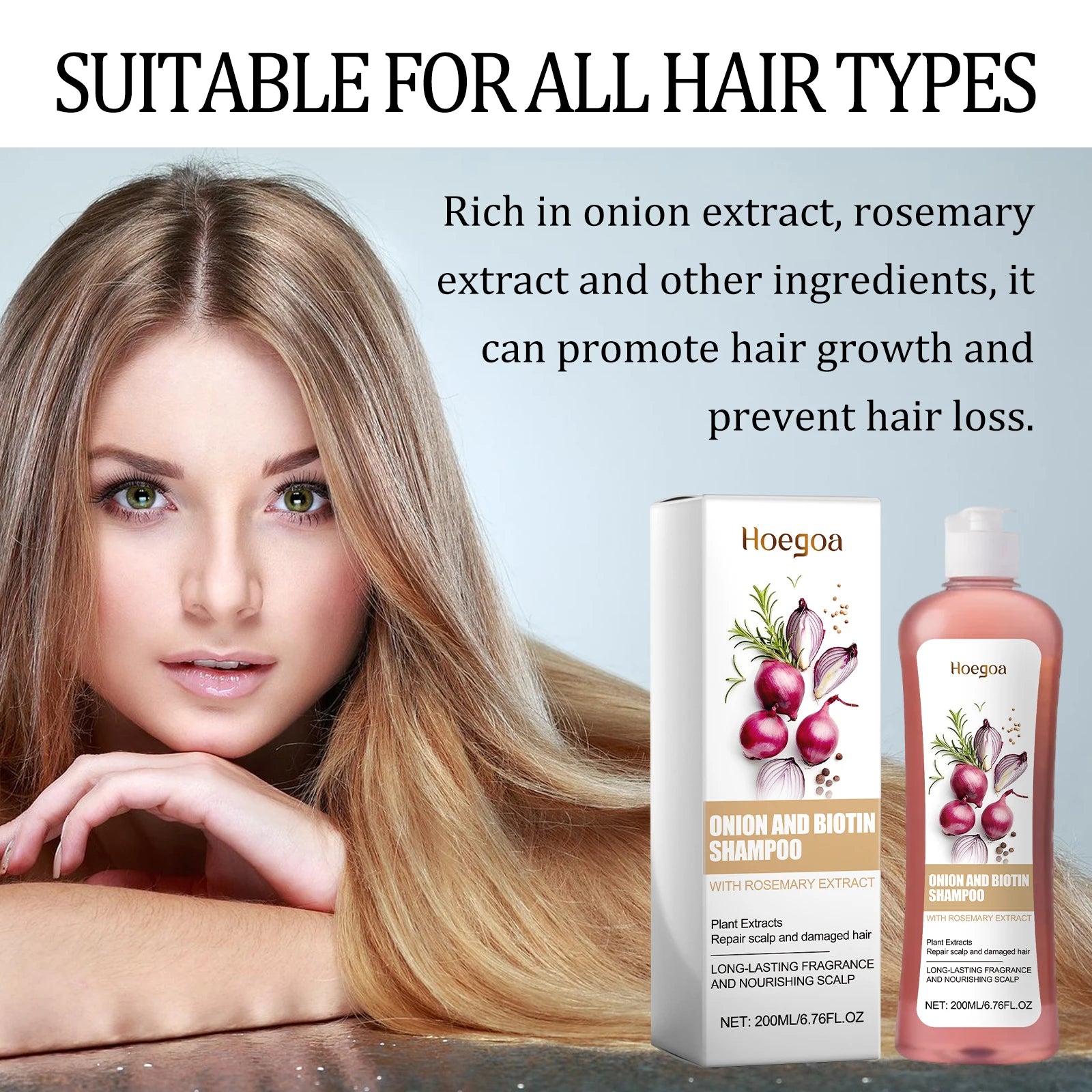 Scalp Care Onion and Biotin Shampoo for Damaged Hair Repair - 9