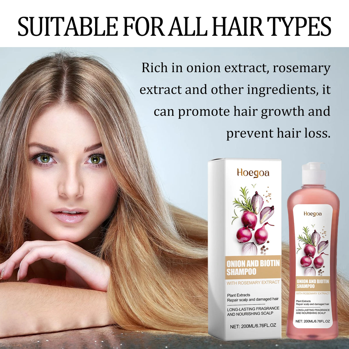 Scalp Care Onion and Biotin Shampoo for Damaged Hair Repair