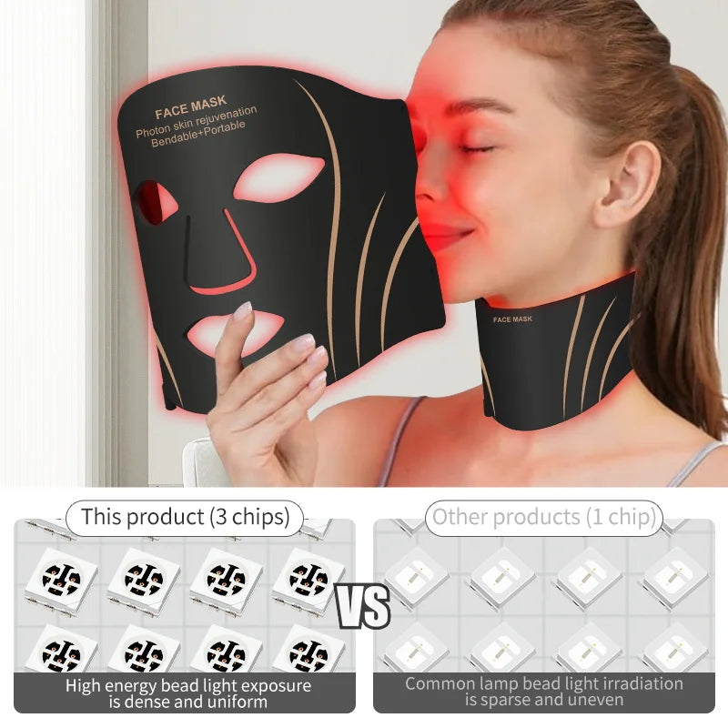 Home Spa Wireless Silicone LED Face Mask for Rejuvenation