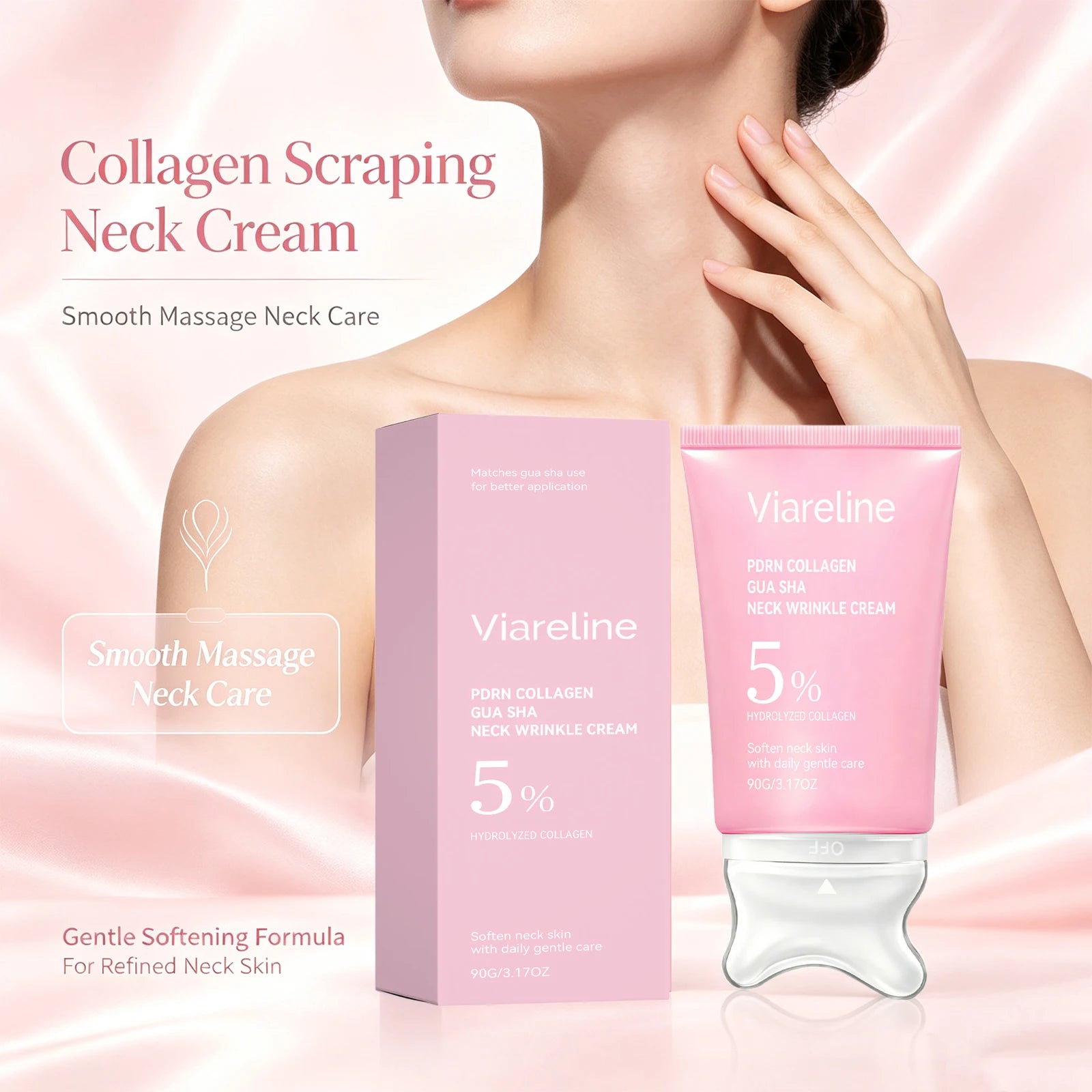 Neck Firming Collagen Neck Cream with Gua Sha Massager for Smooth Skin - 5