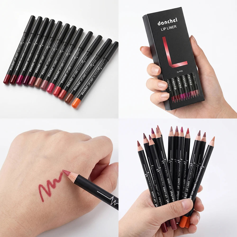 Daily Makeup Lip Liner Pencil Set for Long Lasting Waterproof Definition