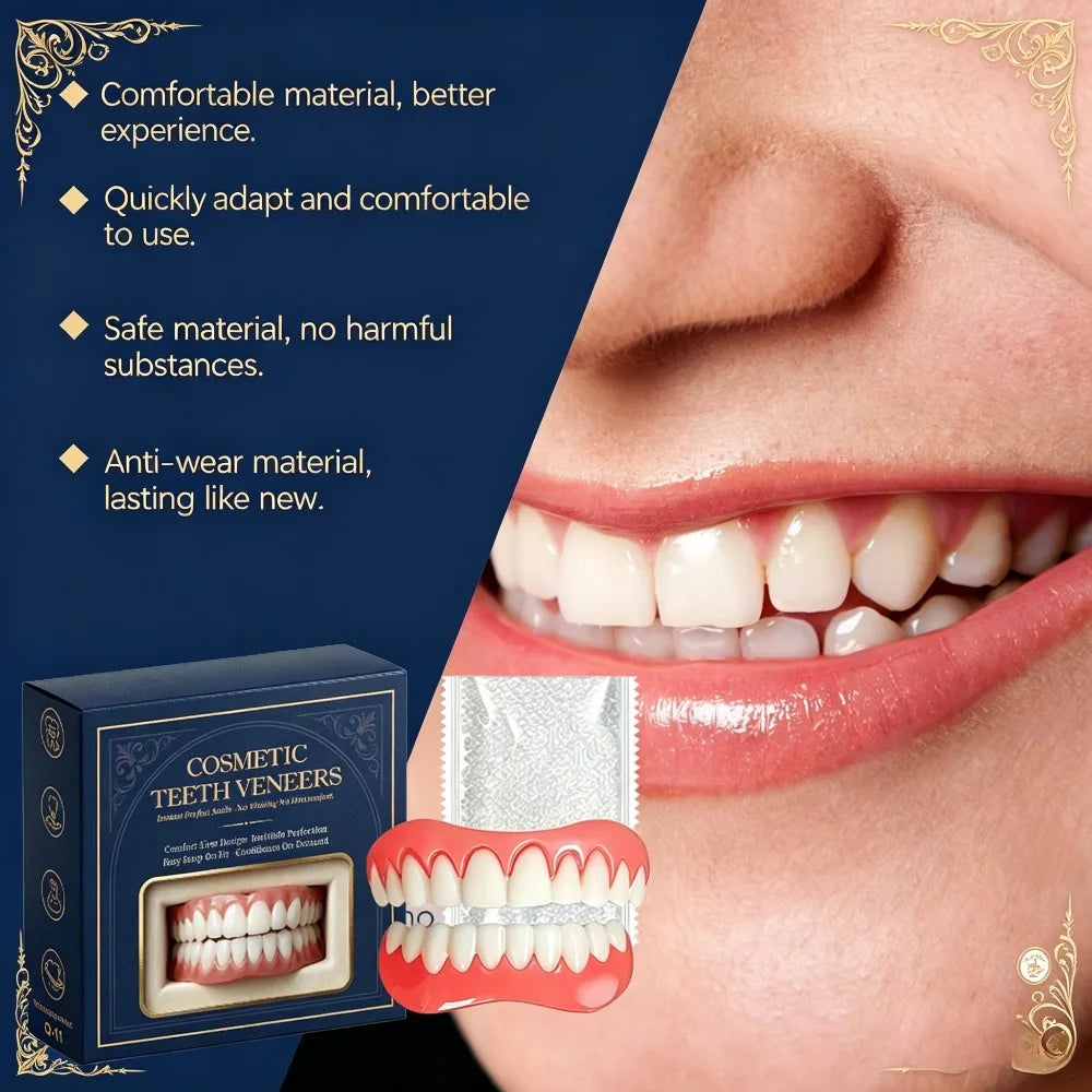 At Home Moldable Silicone Dentures Full Set for Custom Comfort Fit
