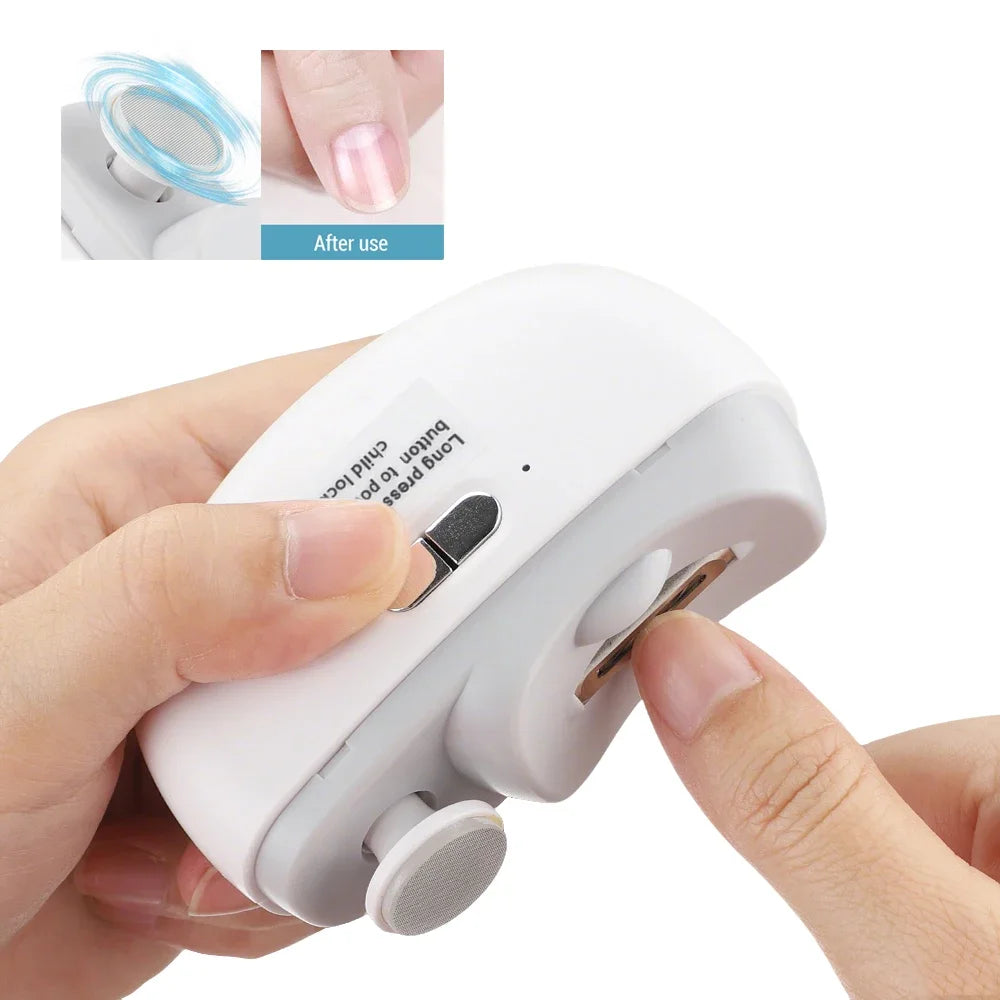 At Home Electric Nail Clipper Safe Trimmer with Light - 1