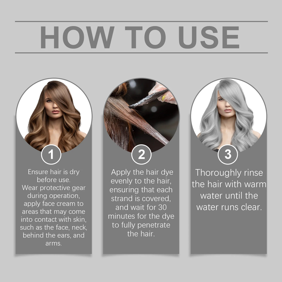 Bathroom Hair Coloring Gray Hair Dye Cream Cover White Hair Permanently