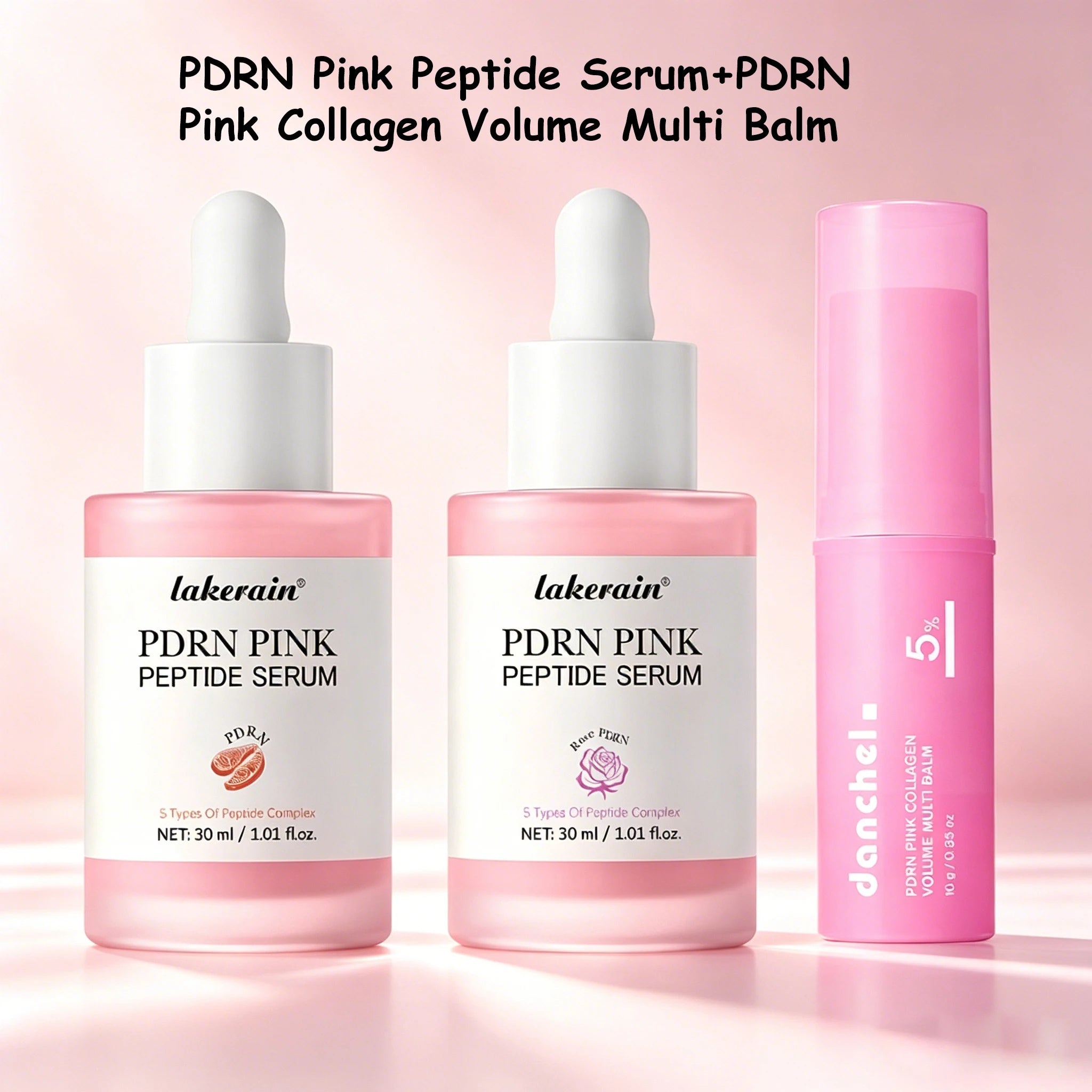 Daily Skincare Salmon Pdrn Pink Peptide Serum And Volume Multi Balm Set - 1