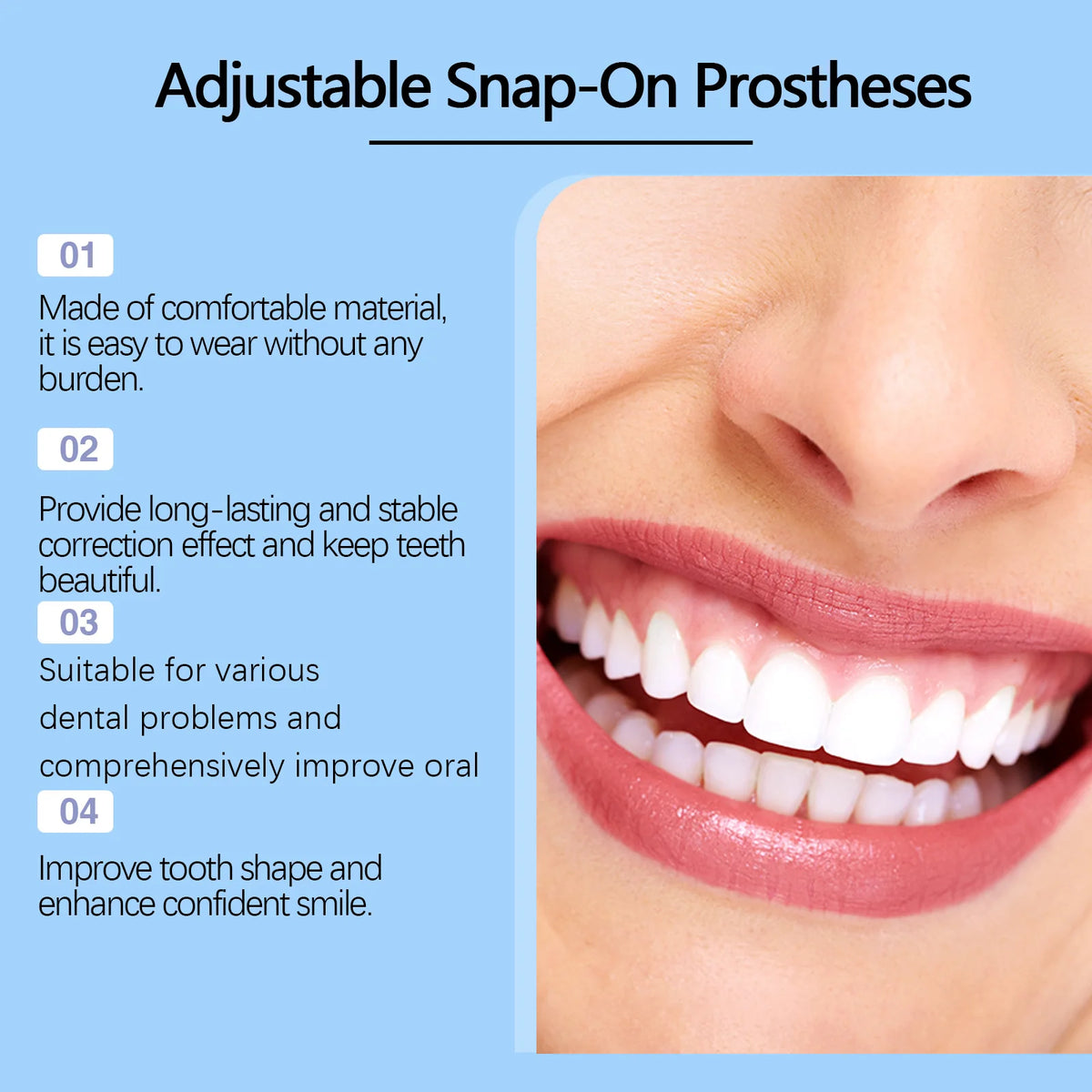 Smile Makeover Snap On Dentures for Gaps And Stains