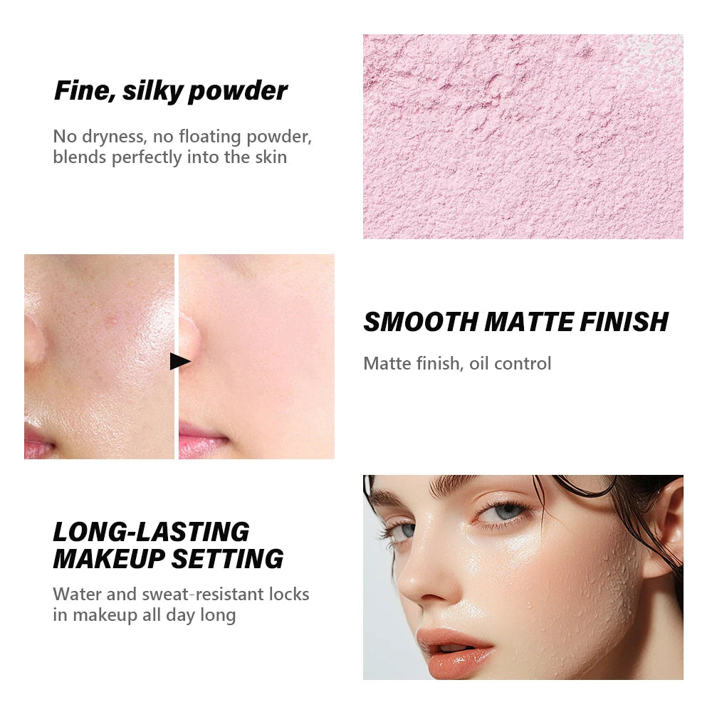 Daily Makeup Routine Loose Setting Powder for Flawless Matte Finish