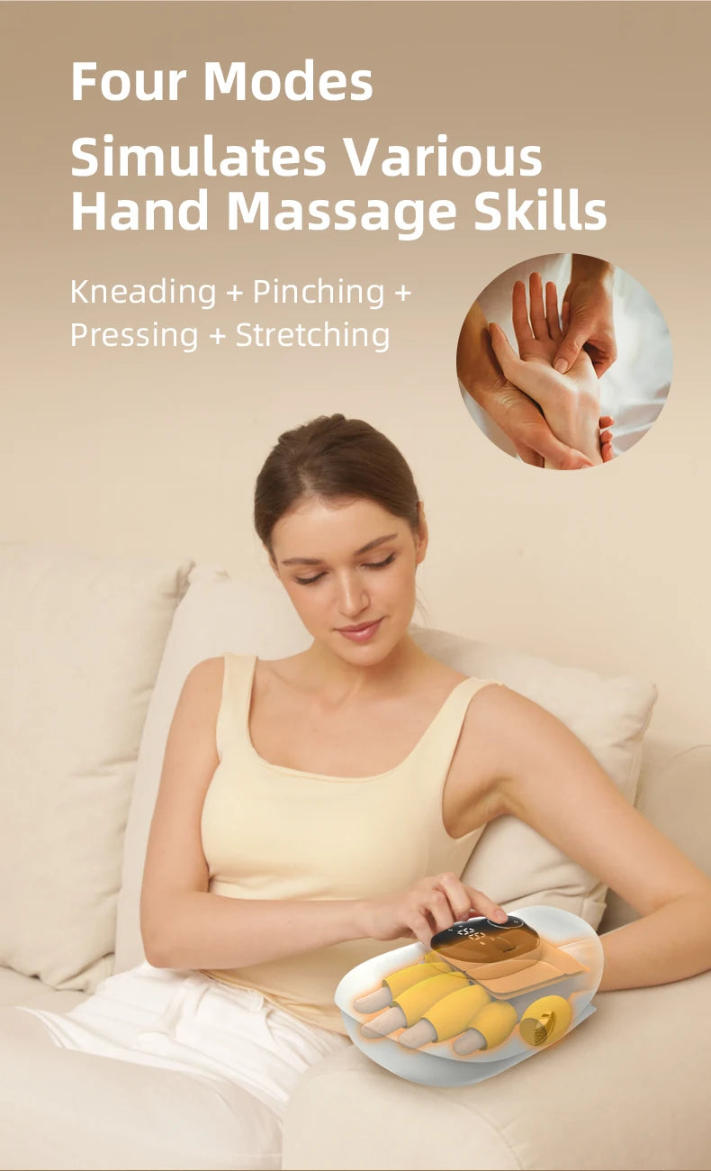 At Home Hand Massager Machine for Deep Palm Kneading and Finger Stretching