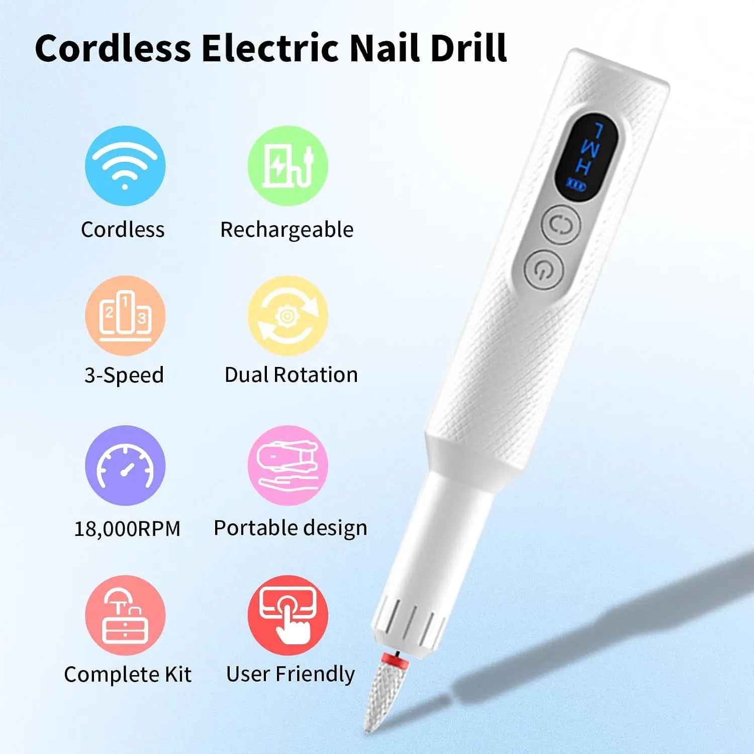 Salon Manicure Electric Nail File Machine for Easy At Home Gel Filing - 2